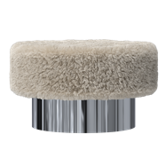 Zeon Ottoman - Rnd - Faux Fur Cover
